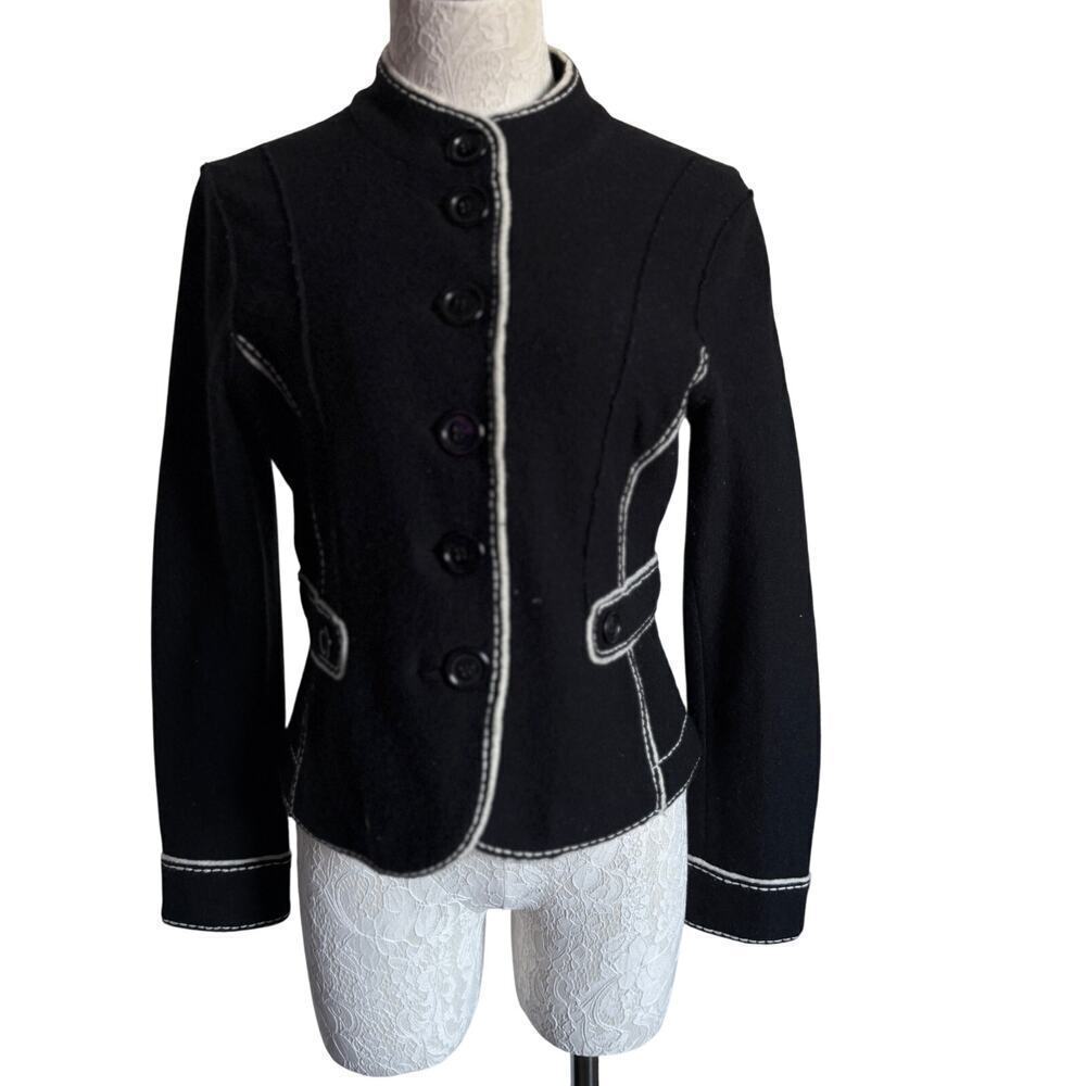 Vintage Talbots Retro Buttons Sm P Jacket
100% Merino Wool Military Coat Preppy